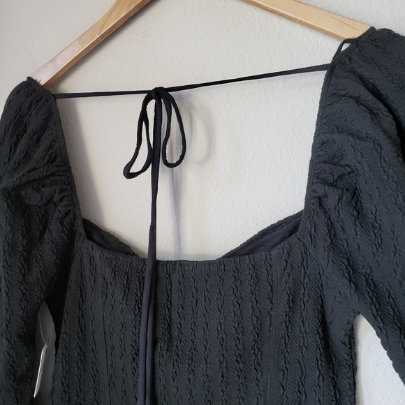 Free People | Sweetheart Neck Cable-Knit Pattern Back Tie Long Sleeve Top - Picture 8 of 13